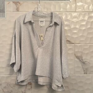 Aerie Gray Oversized Sweatshirt